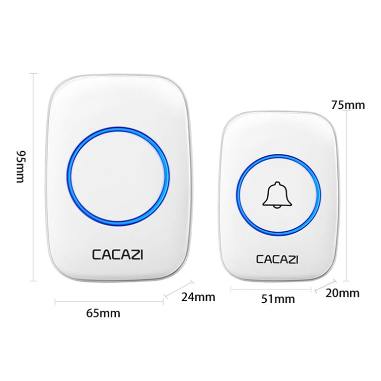 CACAZI A10DC 1 To 2 Battery Type Home Smart Waterproof Electronic Wireless Doorbell CACAZI A10DC 1 To 2 Battery Type Home Smart Waterproof Electronic Wireless Doorbell